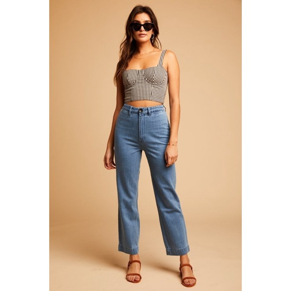 ROLLA'S Denim - Rolla Slim Sailor Straight Leg Pants in Medium Wash Denim Size 25